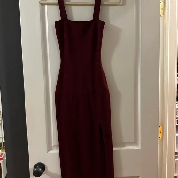 REVOLVE | Zoe Square Neck Dress | (burgundy)- SM - Picture 7 of 12